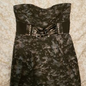 Strapless mini dress
